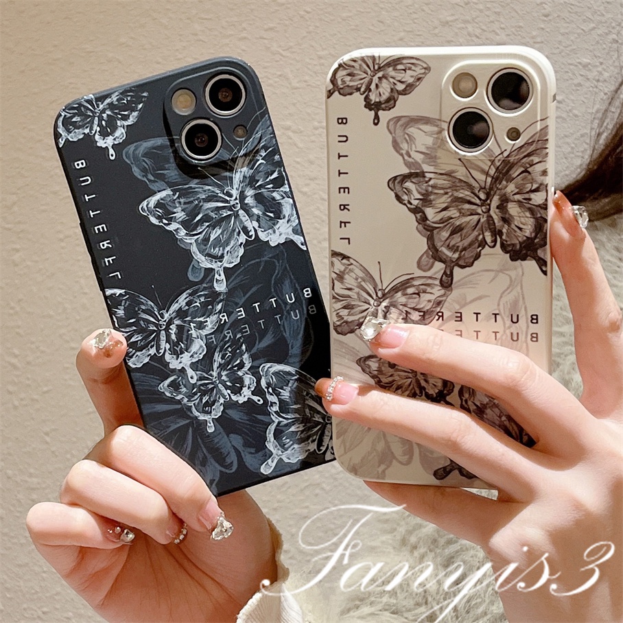 Redmi 12C A1 Plus Note 11 Pro+ 11 11s 10 10s 9 9s 8Pro 10A 10C 10 9C 9A 9T Xiaomi 11Lite 11TPro Poco X3Pro X3NFC Tinta Butterfly Phone Case Silicon Soft Cover Pelindung