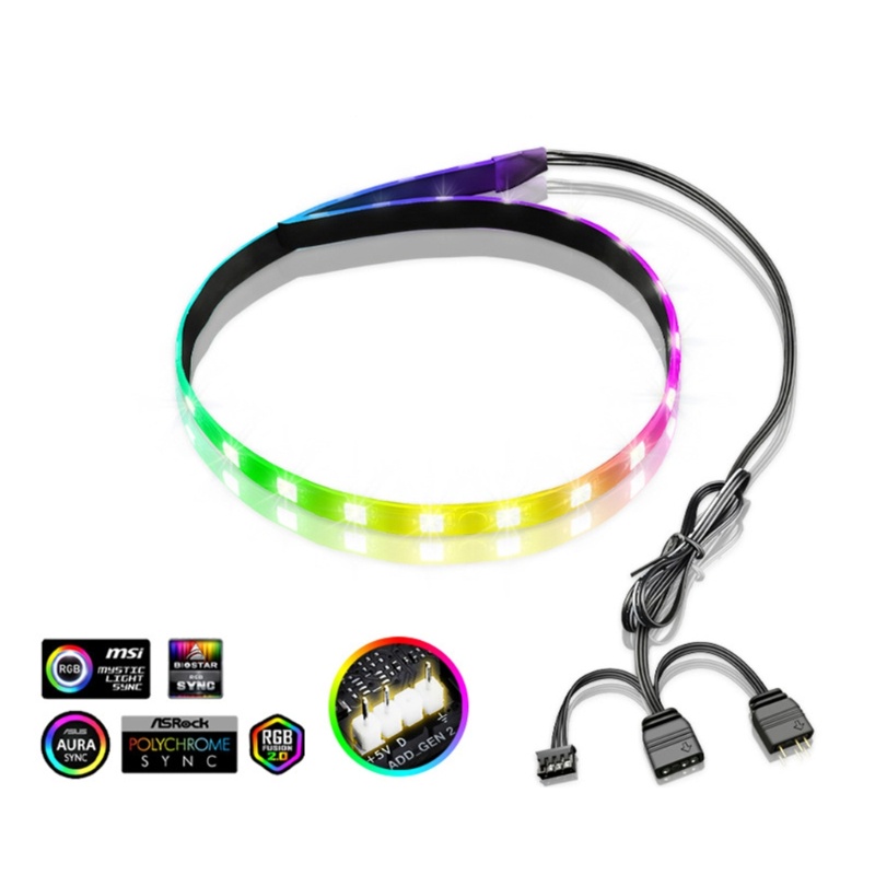 Zzz Lampu Strip Backlit LED RGB Magnetik Dengan PC Digital ARGB 4Pin Untuk Case Lampu