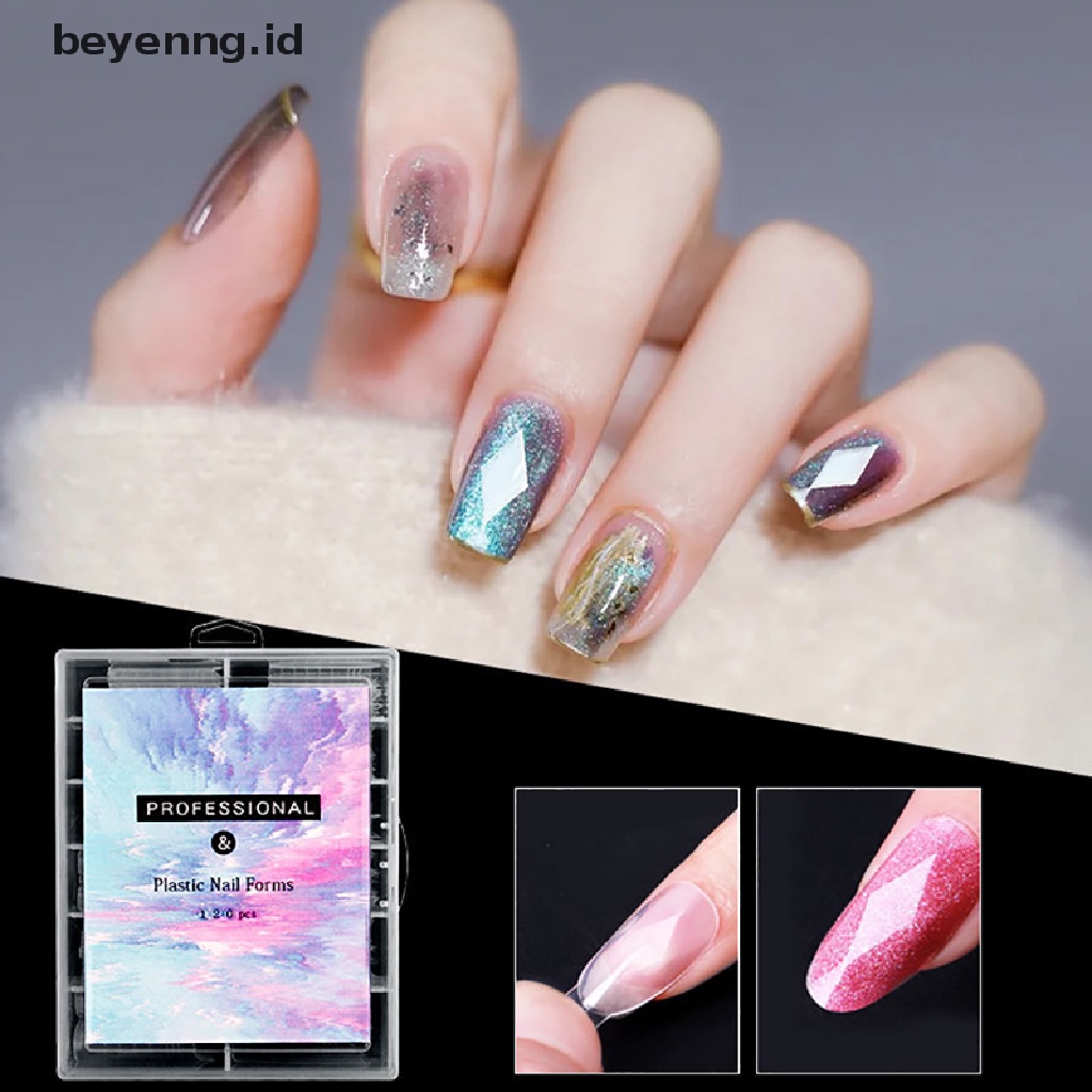 Beyen 120Pcs Nail Mold Tips Nail Dual Forms Finger Extension Nail UV Extend Gel Nails ID