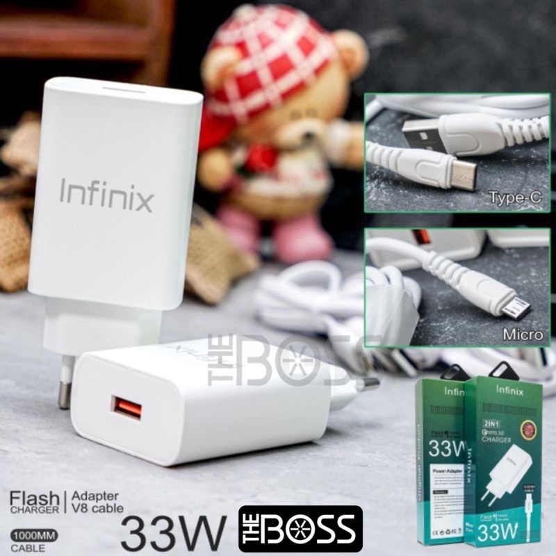 Charger Infinix 33w Quick Charge 3.0 Fast Charging Micro USB oem