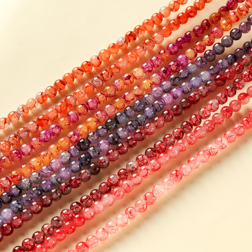 St kunkka 20 Pcs 10mm Manik-Manik Kristal Warna-Warni Tinta Kaca Imitasi Tembikar Bulat Beads DIY Beads Aksesoris Perhiasan Manik-Manik Longgar