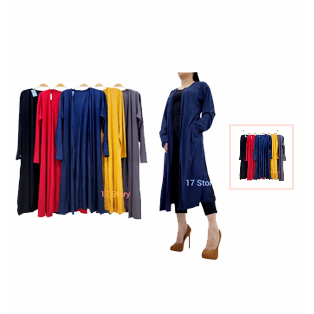 Outer Gamis Panjang Wanita Premium Import Lengan Panjang Kekinian