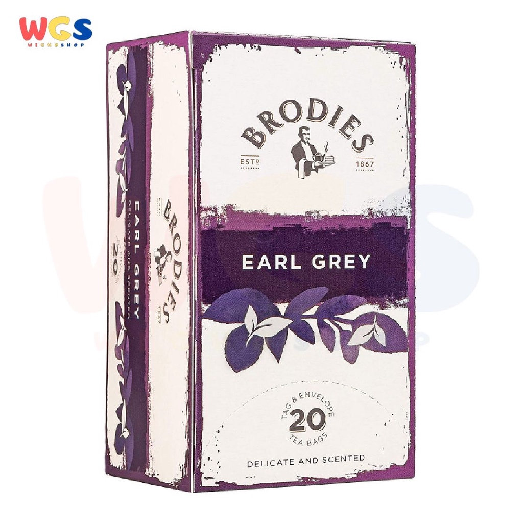 Brodies 1867 Earl Grey Tea Refreshing Drink Elegant Citrus Taste 20s