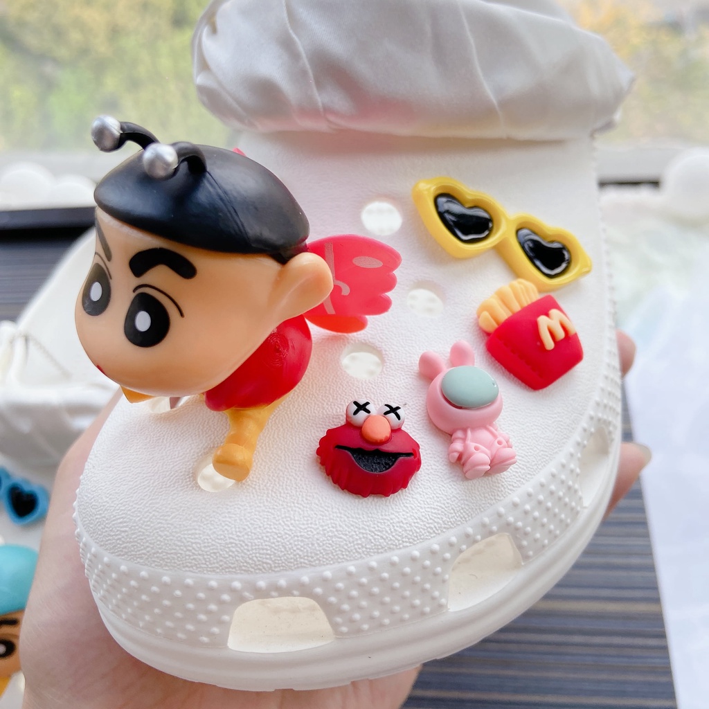 @shinydiy Lovely Crayon Shin-chan Crocs Jibbitz Set Charm Lucu DIY Kompatibel Dengan Crocs Jibbitz | asesoris wanita｜crocs jibbitz