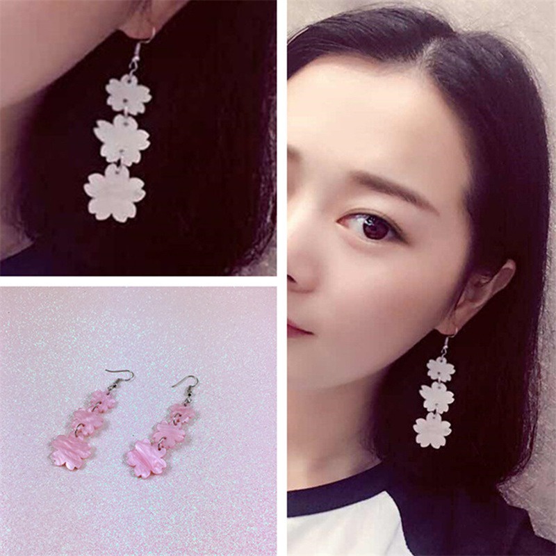 Gadis Merah Muda Anting Lucu Bentuk Akrilik Bentuk Bintang Panjang Pendek Mahasiswa Pesta Pribadi Fashion Earrings Rumbai Aksesoris