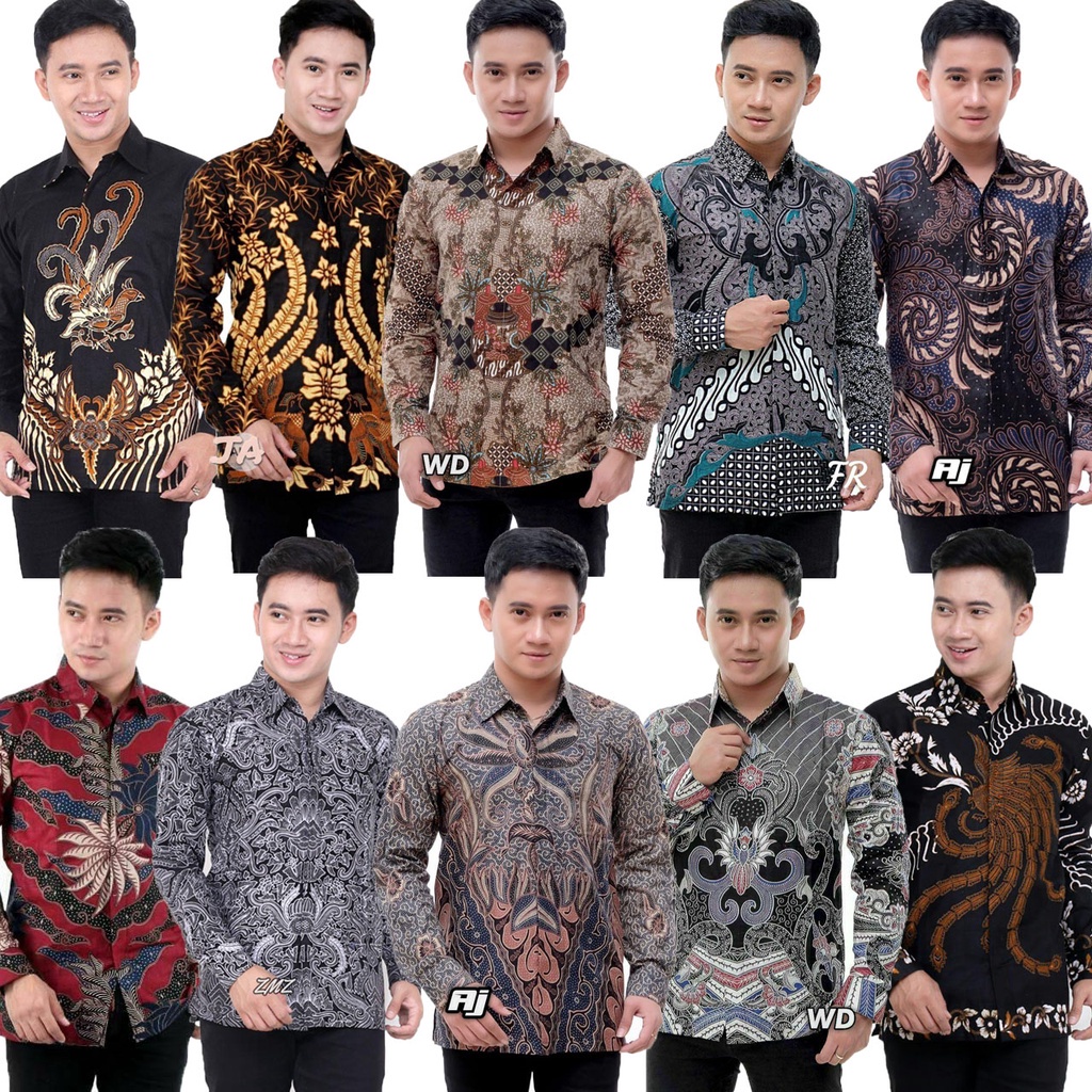 batik pria kemeja batik pria lengan panjang size m l xl xxl terlaris