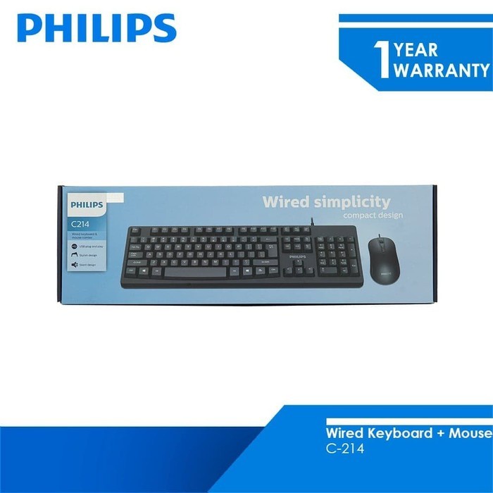 Keyboard+Mouse Wired Philips Combo C214