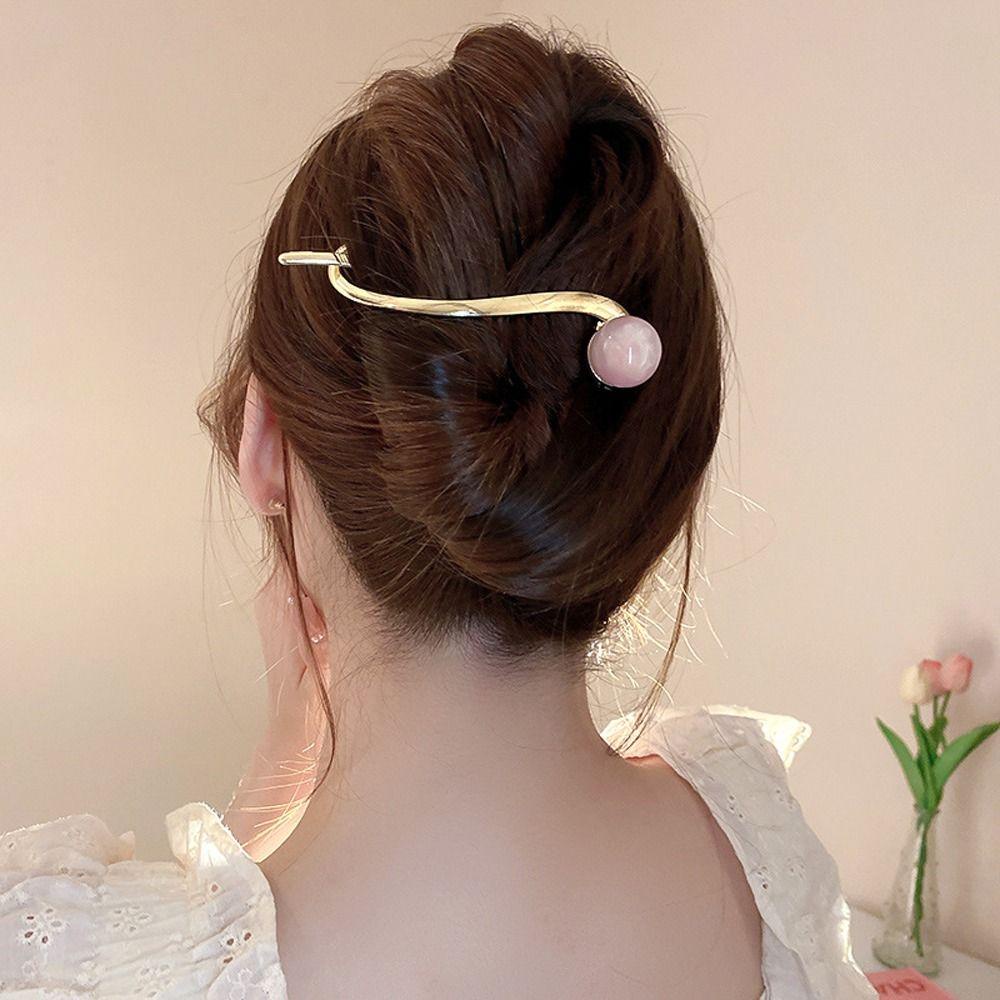 Agustina Klip Rambut Elegan Lucu Untuk Anak Perempuan Manik-Manik Mutiara Ponytail Holder Cross Jepit Rambut Besar Jepitan Korea Hair Claw