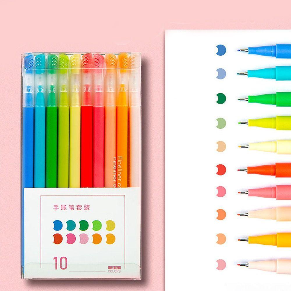 Lanfy Colorful Gel Pen Set Tahan Lama 0.5mm Penandatanganan Alat Kantor Menulis Menandai Pena Netral