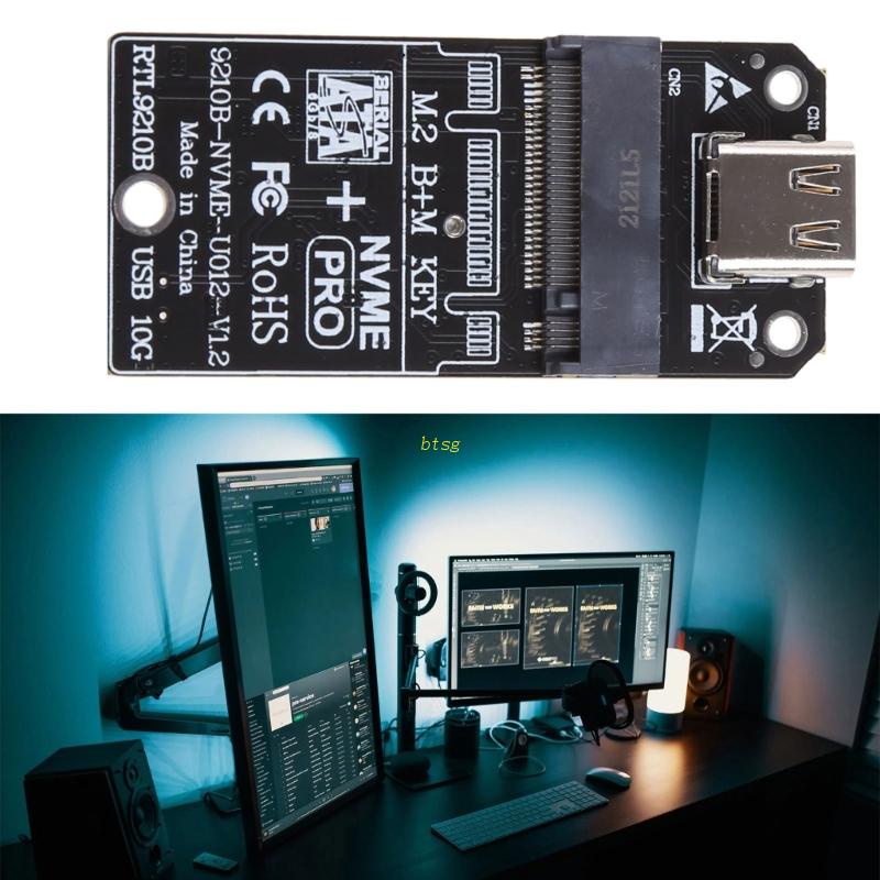 Btsg Untuk M.2 NVME/NGFF Ke USB 3.1 Untuk Case Adapter Card Support Dual Protocol Type-C USB3.1 Gen2 1000Mbps