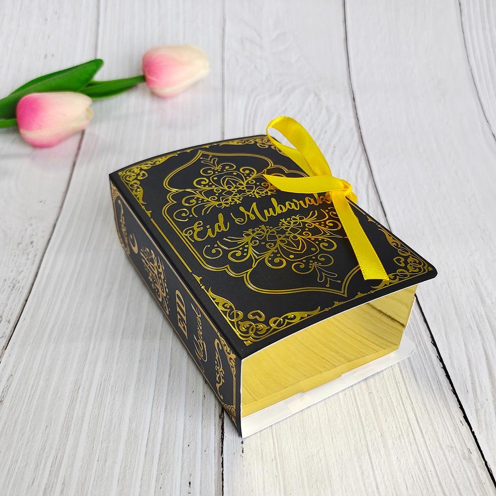 Lanfy Candy Box Putih Bentuk Buku Coklat Eid Mubarak Kotak Kemasan Muslim Islami