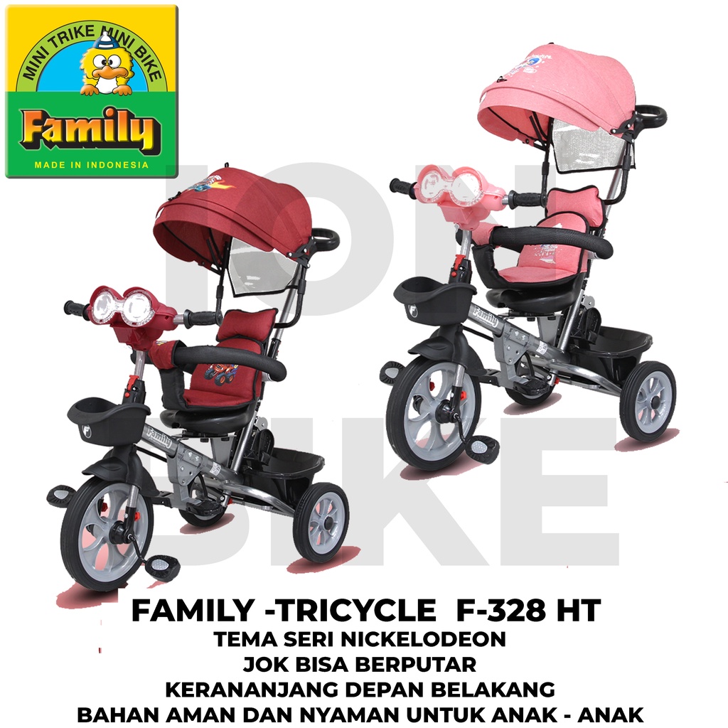 Tricycle Family F328HT Leone Sepeda Roda 3 Anak Stroller Dorong Family Mainan Anak F 328 HT Murah Be