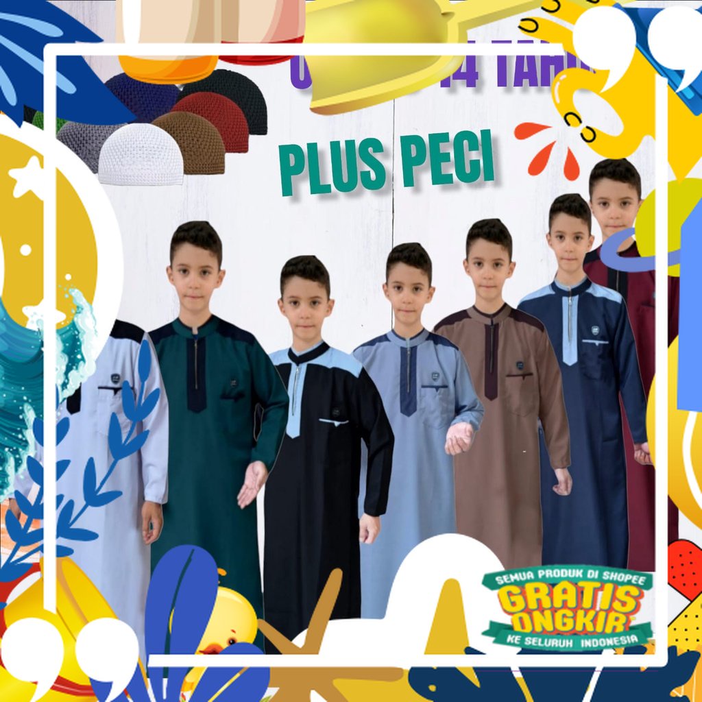 Motif polkadot / AL-KIROM/jubah anak laki laki/gamis anak pria/gamis anak SD,SMP