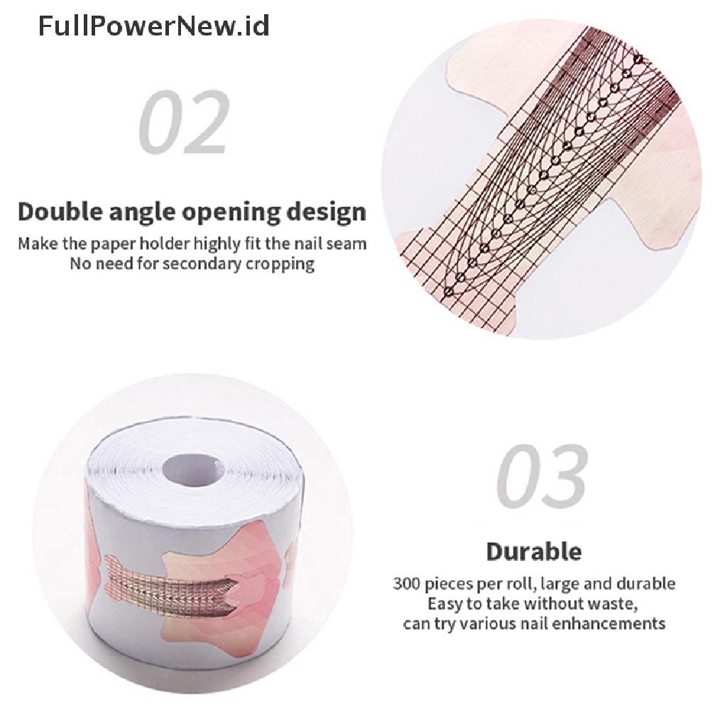 Power 100/300pcs Kertas Manicure Bentuk Kuku Ekstensi Bentuk Panduan Manicure Tools ID