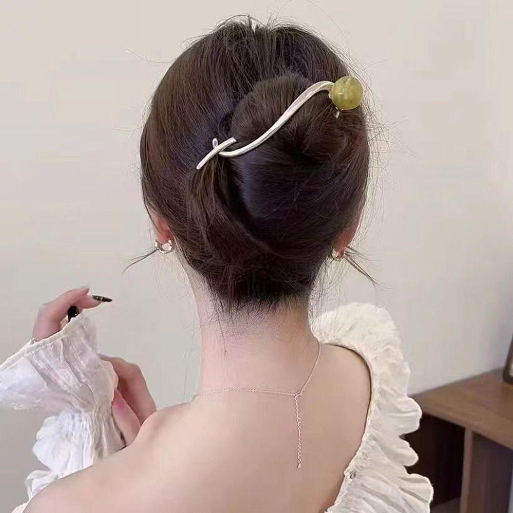 Agustina Klip Rambut Elegan Lucu Untuk Anak Perempuan Manik-Manik Mutiara Ponytail Holder Cross Jepit Rambut Besar Jepitan Korea Hair Claw
