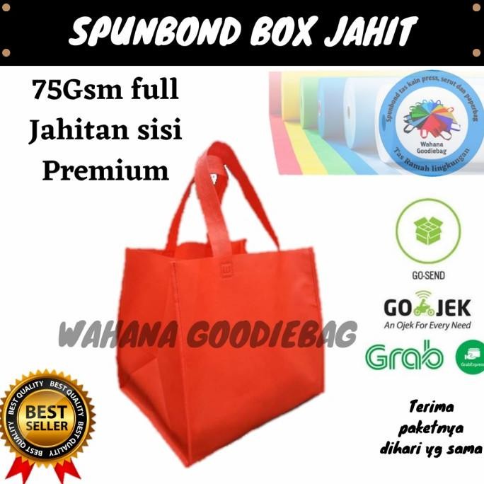 

⭐BISA COD⭐ Promo tas spunbond box 32x27 tinggi 26cm 12pc Berkualitas - Biru doremon