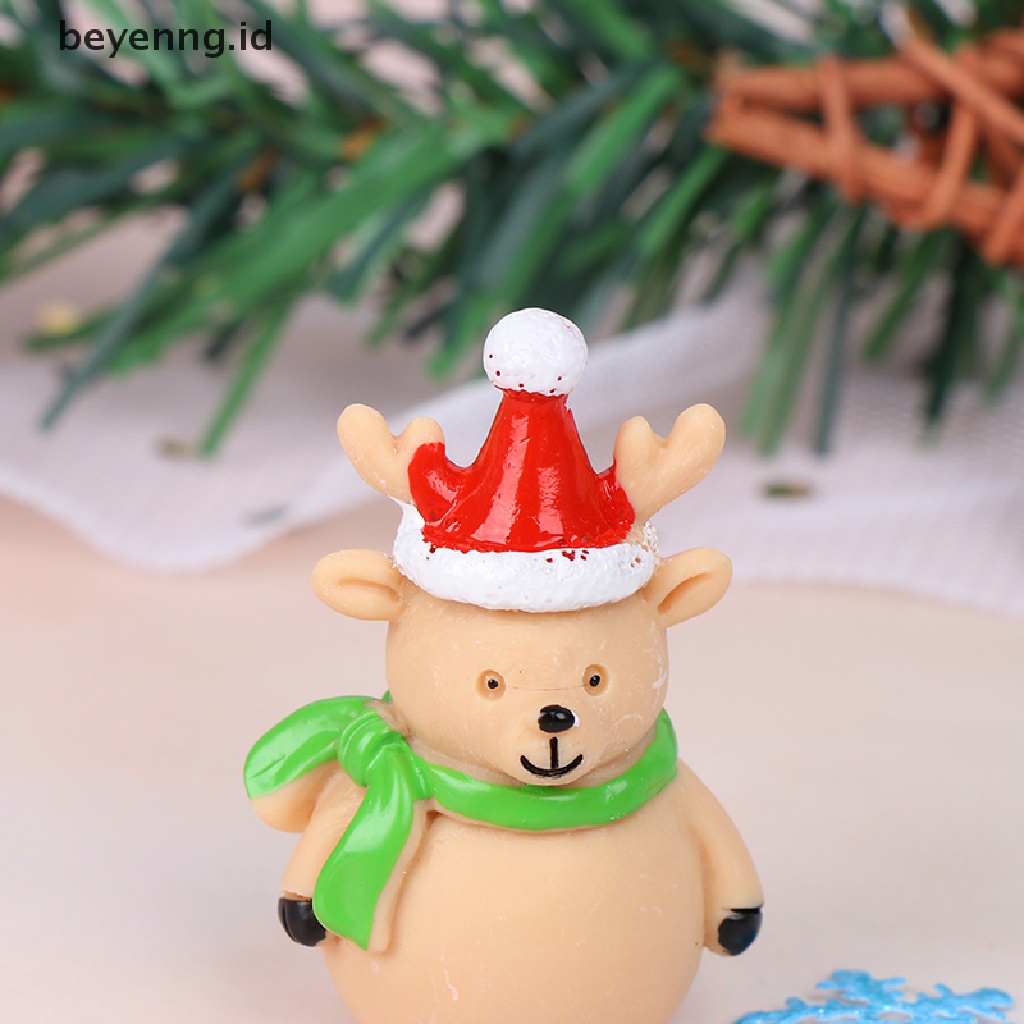 Beyen Patung Hadiah Pohon Natal Snowman Santa Claus Peri Taman Miniatur Kerajinan ID