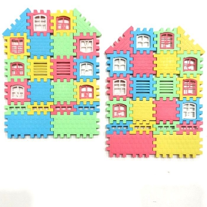 mainan Balok Susun / funny blocks / brick susun bentuk rumah / building block