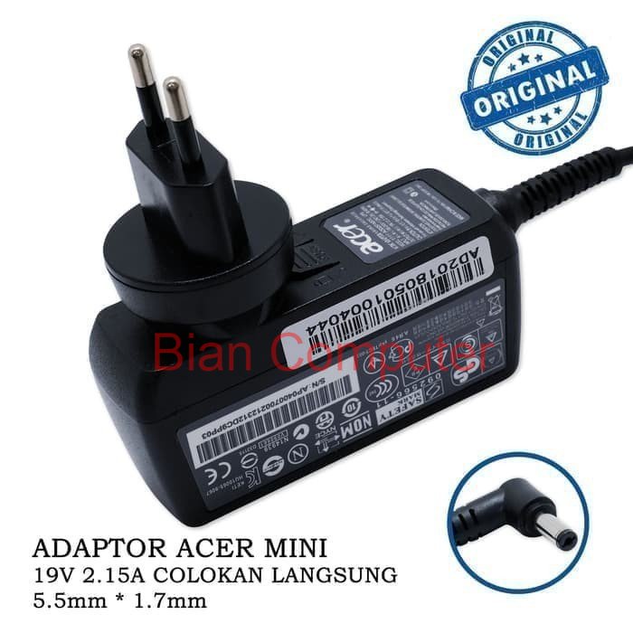 Adaptor Charger Acer Aspire One 722 725 751h 752 19V 2.15A Original