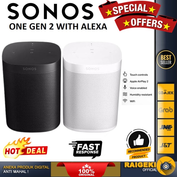 Sonos One Gen 2 Smart Wireless WiFi Speaker Music Lovers with Alexa