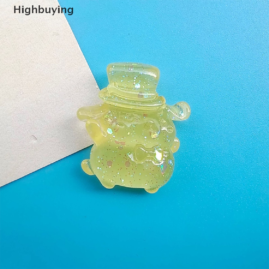 Hbid 10Pcs Luminous Cinnamon Puppy Hiasan Kepala Kulomi Meimei DIY Resin Perhiasan Aksesoris Glory