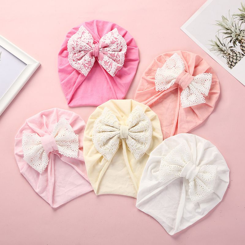 (Pimenova) Turban anak topi anak baby bonet baby turban pita lace pita renda