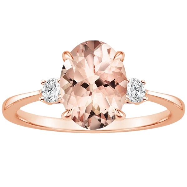 Goldkingdom Aksesoris Perhiasan Fashion Ready Stock Rose Gold Plated Egg - Shaped Morgan Stone Champagne Ring Cincin Klasik Eropa Dan Amerika Untuk Wanita