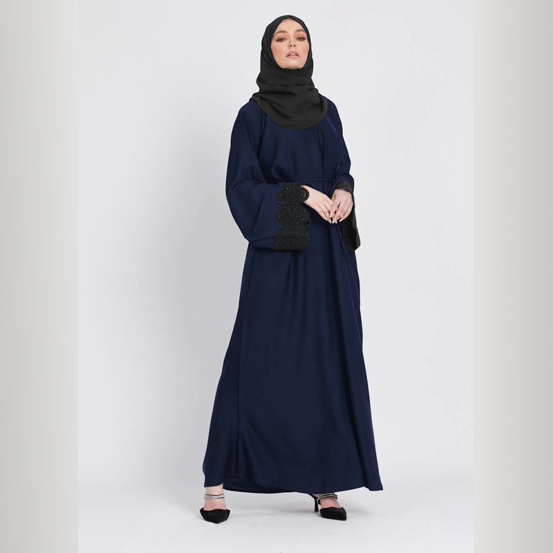 Gamis Abaya Hitam Renda Abaya Arab kekinian Fashion Wanita