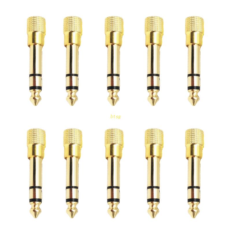 Jack Adaptor Headphone btsg 6.35mm Male To 3.5mm Female Adapter Connector 10pcs