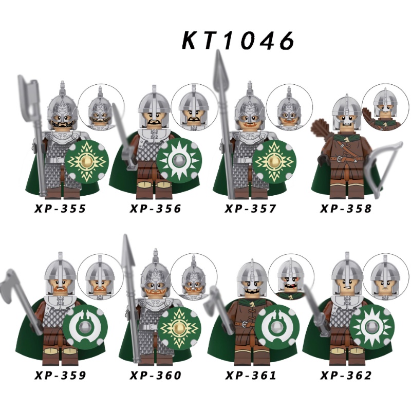 Lord of The Rings Rohan Minifigure Archer Knight Legion Kavaleri Penjaga Tentara Medieval Boneka Mini Phalanx Mainan Blok Bangunan