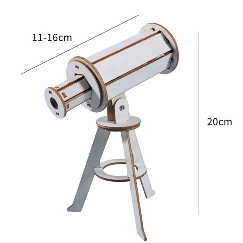 GIFTED EDUCATION DIY Telescopic Monocular Telescope Wooden Model Building Kits Assembly Toy Children School Project Gift