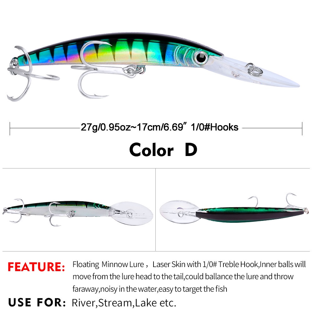 PROBEROS Lure minnow Floating 27G / 17cm Umpan Pancing Trolling MN065