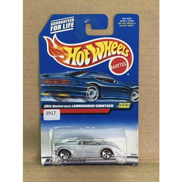 Hotwheels Lamborghini Countach Silver 25th Anniversary 1998