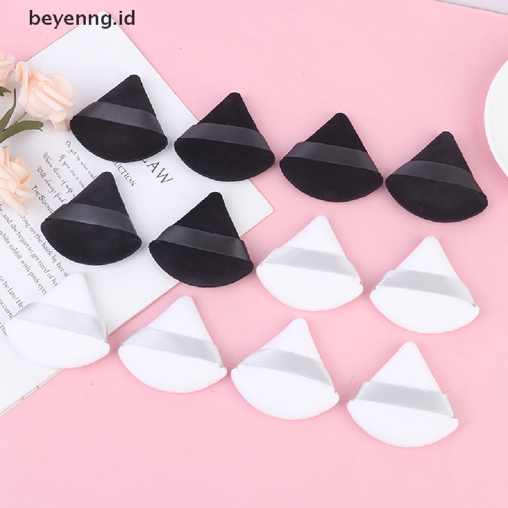 Beyen 4pcs Puff Kosmetik Segitiga Velvet Foundation Cream Spons MakeUp Wajah Mini ID