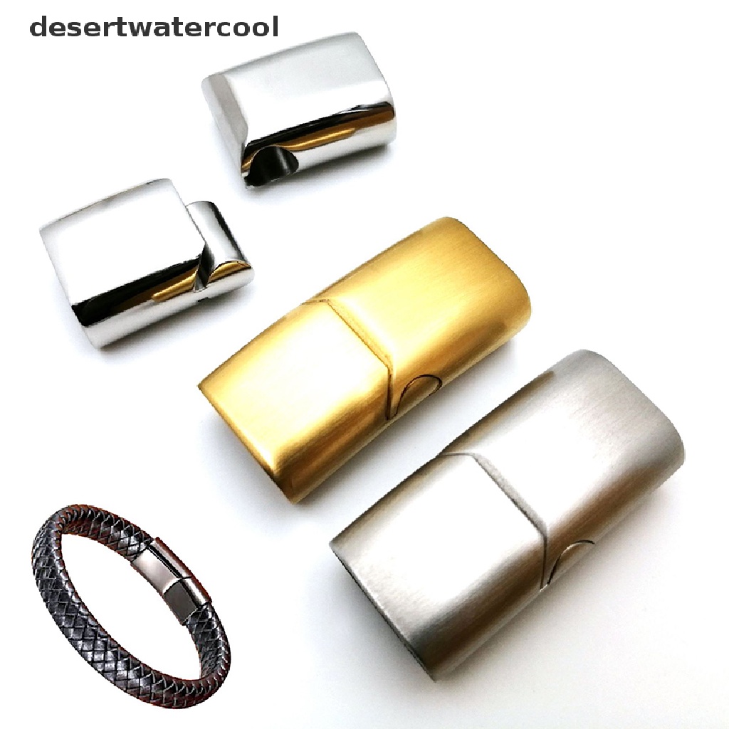 Deid Lubang Gesper Magnetik Stainless Steel Untuk Perhiasan Gelang Gesper Tali Kulit DIY Martijn
