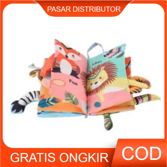 Mainan Anak CLOTH BOOK LEARN FUN Buku Kain Animal Tail Soft Book Tail