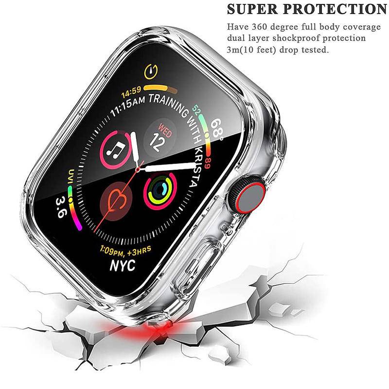 Kaca+cover Untuk Apple Watch case Serie8 7 45mm 41mm iwatch Accessorie Pelindung Layar Untuk iwatch Serie6 5 4 3 2 SE 44mm 40mm 42mm 38mm