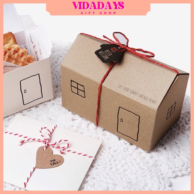 

VIDADAYS Kotak Kue Permen Snack Croffle Kado Hadiah Bentuk Rumah/ Gift Box