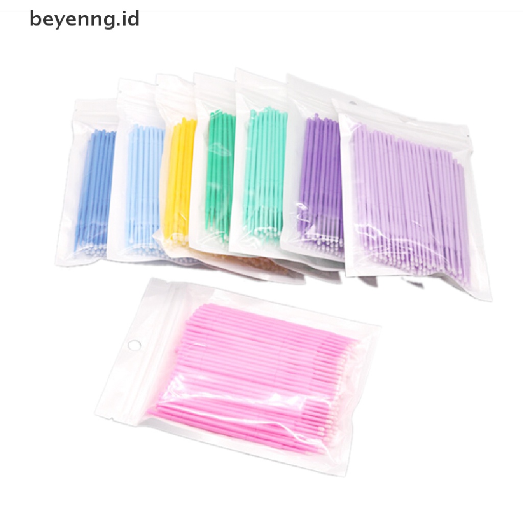 Beyen 100PCS Disposable Eyelash Extension Micro Brush Aplikators Maskara Wands Tools ID