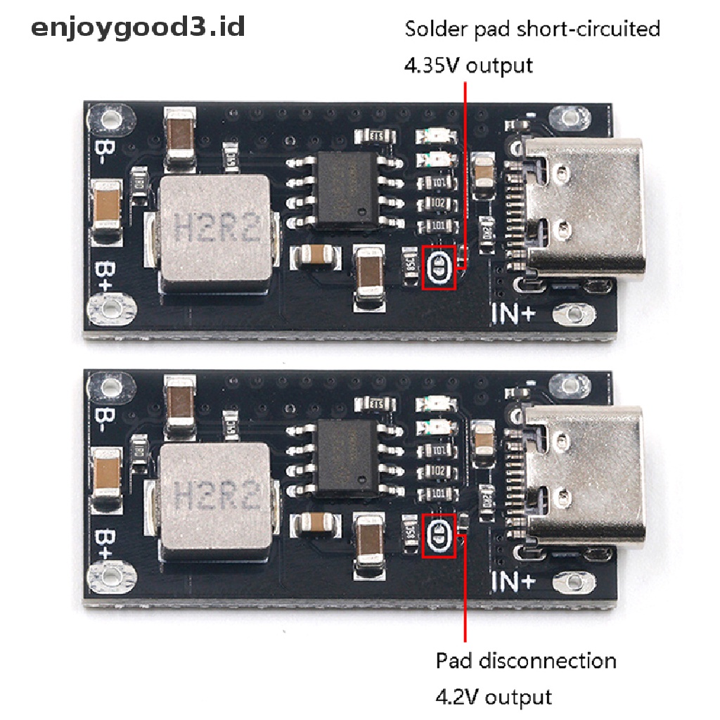 [Rready Stock] Tipe-C Input USB Arus Tinggi 5V Polymer Ternary Lithium Papan Pengisian Cepat Cepat Modul (ID)