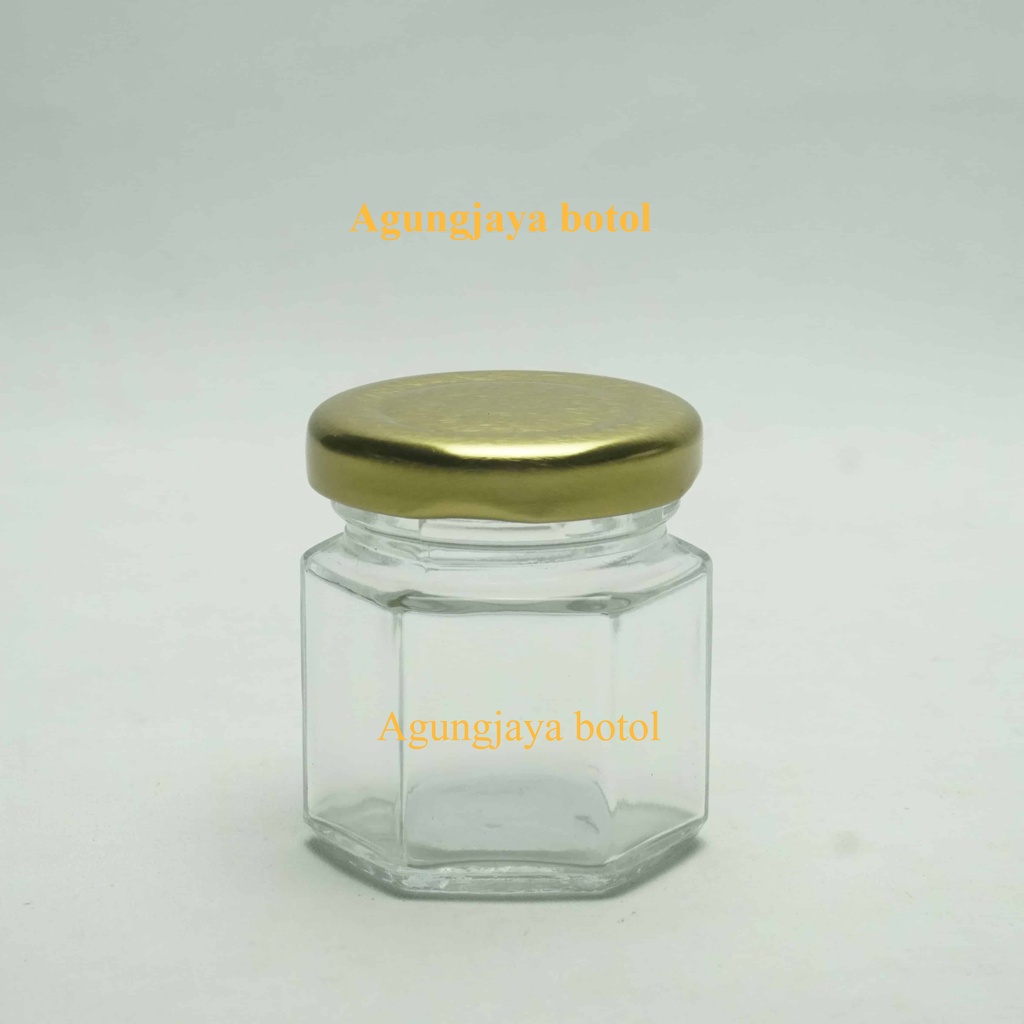 Jar Kaca 45 ml Hexagon / Jar Kaca / Toples Kaca / Jar Madu / Jar Selai / Jar 45 Ml