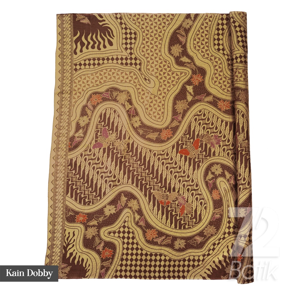 KAIN BATIK PREMIUM Dobby Motif Sungai Kupu Coklat 723258 Cap 72Jarik Jarit Samping Kebat Panjang Batik Dobby Modern Premium Bahan Seragam Batik Pernikahan Kantor Keluarga Murah Kamen Jadi Batik Bali Lembaran