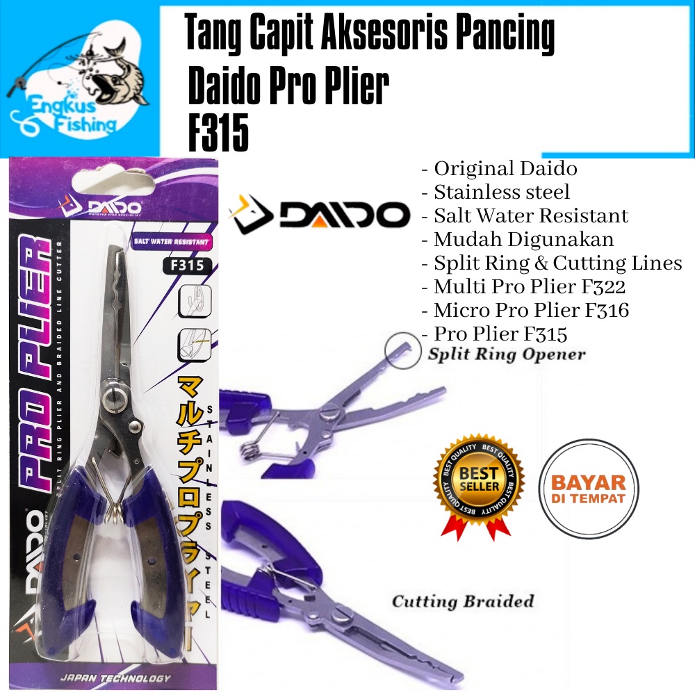 Tang Capit Aksesoris Pancing Daido Multi Pro Plier F315 ,F316 &amp; F322 Salt Water Resistant Murah - Engkus Fishing