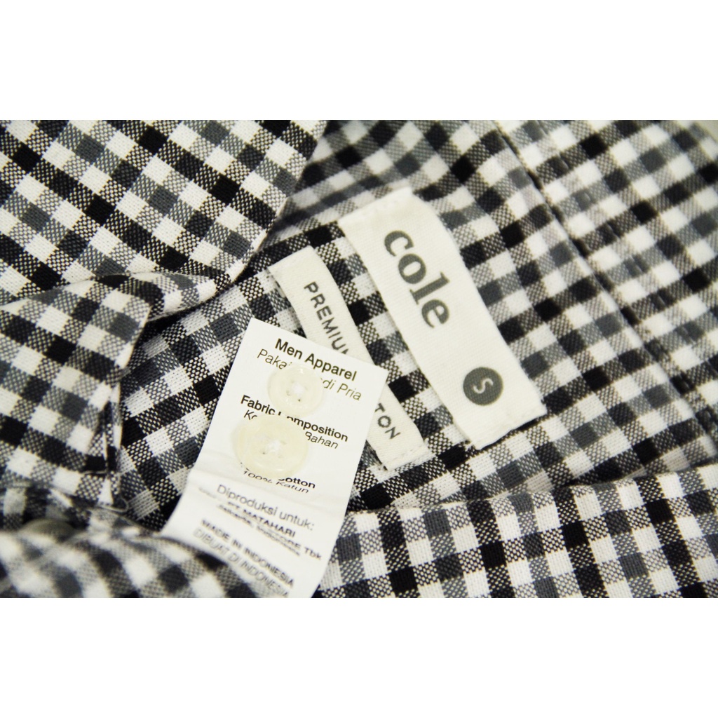 [COD] Baju Kemeja Cole Code 26 Casual Lengan Panjang Reguler Fit Putih Abu Abu Pria Motif Kotak-kotak | Kemeja Original 100% Brand Matahari Big Size Kasual Kesual