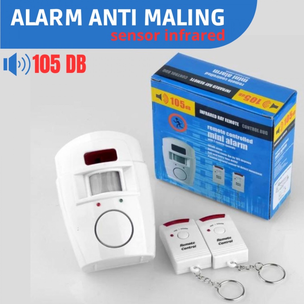 EMASTIFF Alarm Anti Maling Infrared PIR Sensor Gerak 2 Remote - YL105