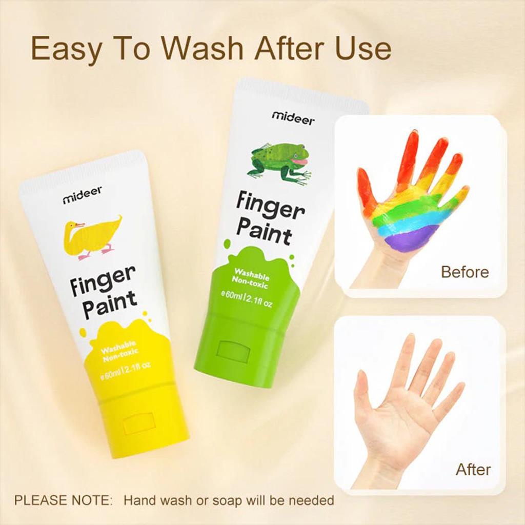 Mideer Finger Paint Washable 12 Colors Mainan Edukasi Anak