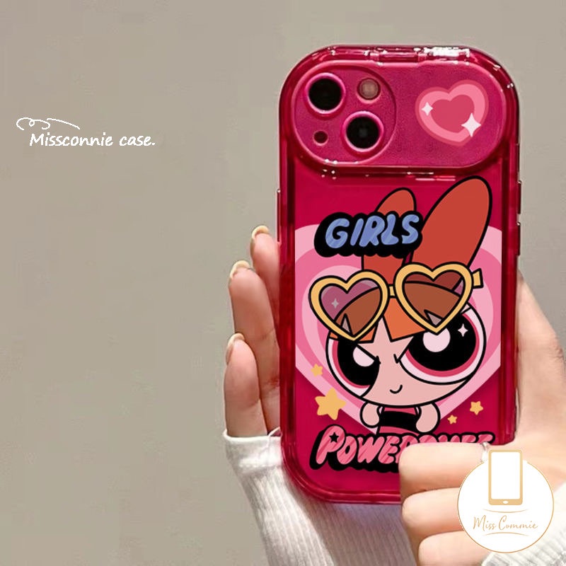 IPHONE Kartun The Powerpuff Girls Case Kompatibel Untuk Iphone11Xr 7 8 14 Plus 11 14 13 12 Pro MAX X XS MAX SE 2020 Ins Kreatif Flip Make Up Cermin Shockproof Lembut TPU Cover