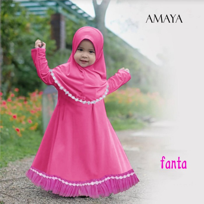 Baju Muslim Anak Perempuan Baju Muslim Amaya . 2-5 Tahun - Fanta V8N9 grosir elegant lebaran elegan 