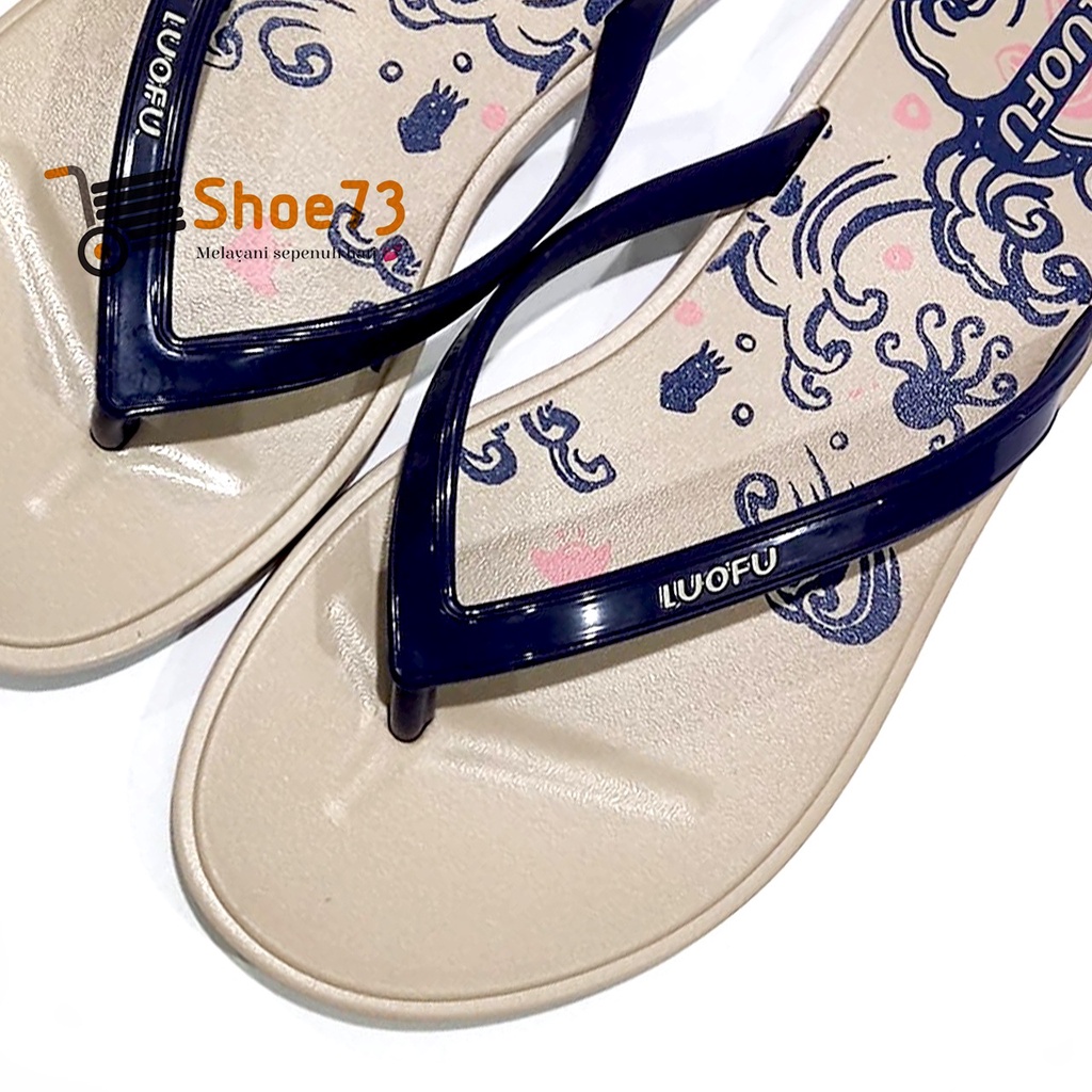 LUOFU F 2320 - JW6KWTS SIZE 36-40 ORIGINAL l Sandal jepit jelly wanita l Sendal cewek impor