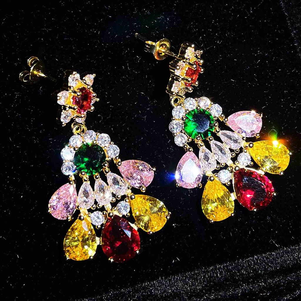 Goldkingdom Fashion Perhiasan Aksesoris Ready Stock Musim Semi Dan Musim Panas Cahaya Anting Mewah2021Fashion Baru Anting Korea Selatan Gaya Panjang Fashion Retro Anting Wajah Bulat